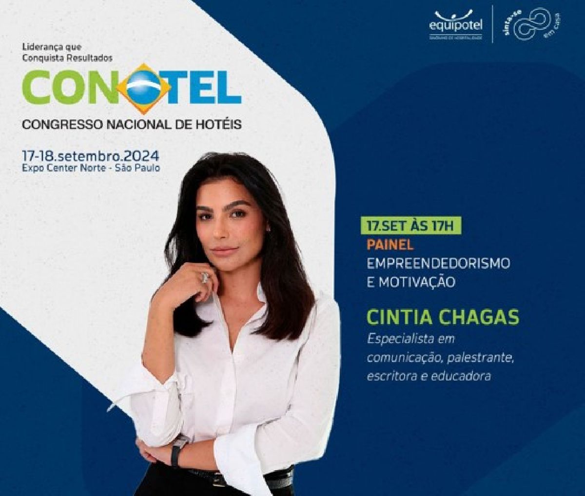 Equipotel recebe palestra de Cintia Chagas no primeiro dia do Conotel 2024